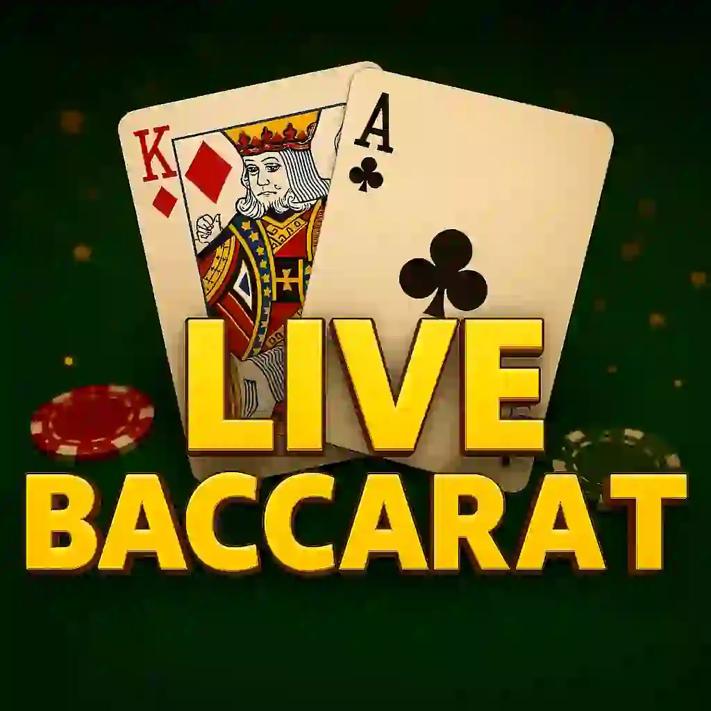 Live Baccarat slot logo by Evolution at Nyxbets Casino